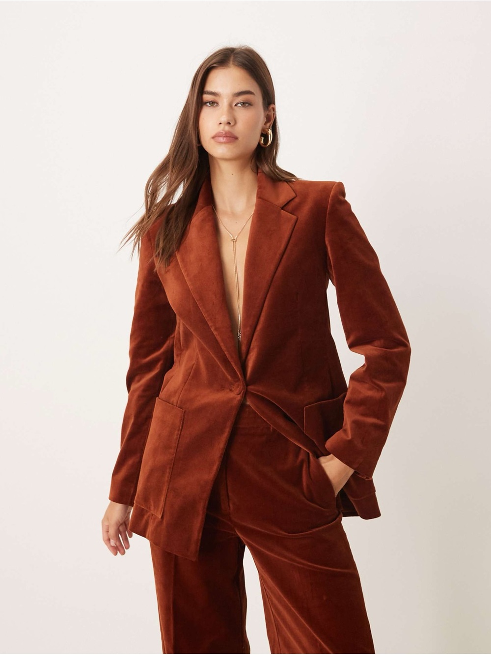 MNG brown suit set